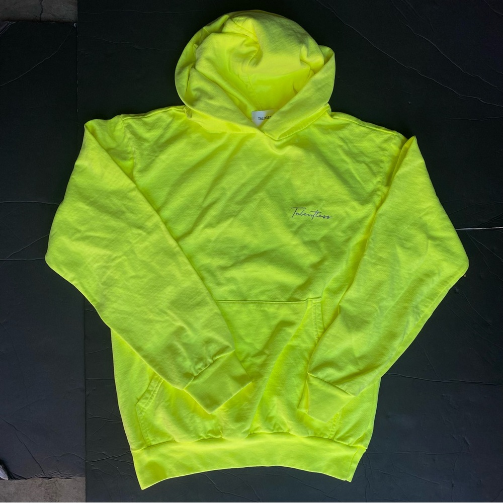 TALENTLESS Men's Heavyweight Yellow Sweatshirt Hoodie Size XS